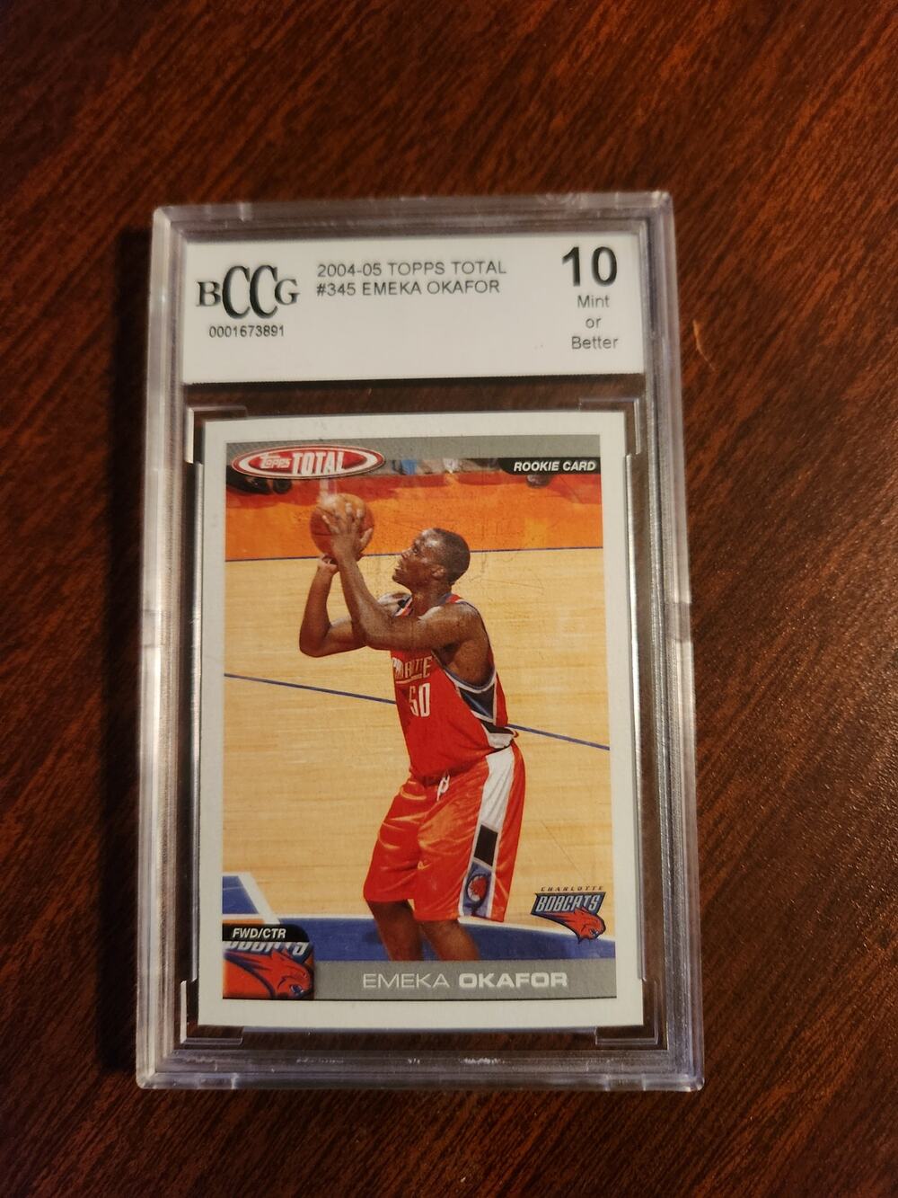 Emeka Okafor 2004-05 Topps Total Rookie Card #345 BCCG 10 Bobcats RC